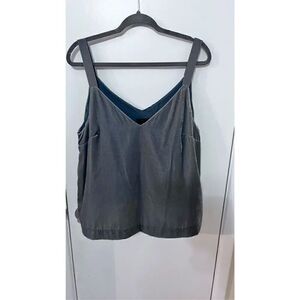 J Crew Velvet Gray Tank Top Womens Size L